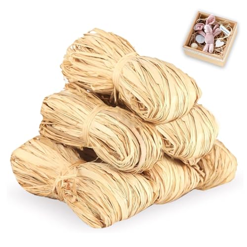 6 Rouleaux Raphia Naturel, Naturelle Bobine de Raphia, Tissage Et Jardinage, pour Le Bricolage, La Décoration, Le Tissage, Les Fleuristes