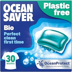 OceanSaver Eco Bio Laundry Detergent Washing Pods – 30 Washes | The Perfect Clean | Skin Friendly, Biodegradable & Scented Capsules | Removes Tough Stains | Vegan, Plastic-Free & Cruelty-Free