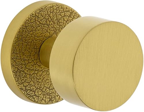 Viaggio Circolo - Pasaje de roseta de cuero con perilla de latón Circolo en latón satinado, manejo universal