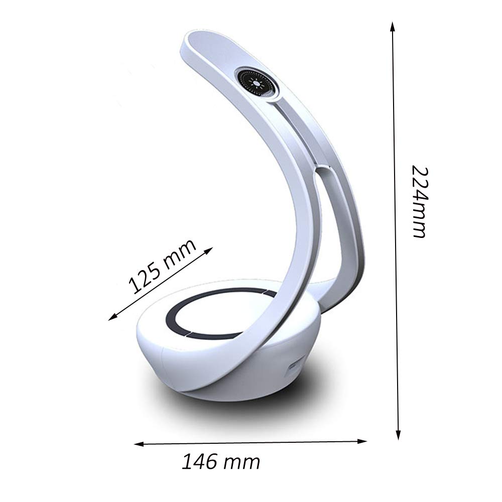 Lampada da scrivania a LED con interruttore touch, caricatore wireless, luce atmosferica, altoparlante Bluetooth integrato, luminosità regolabile, lampada da tavolo per camera da letto, ufficio.