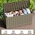 JUMMICO 78 Gallon Outdoor Deck Box Large Resin Storage Box for Patio Furniture Cushions and Garden Tools (Light Brown)