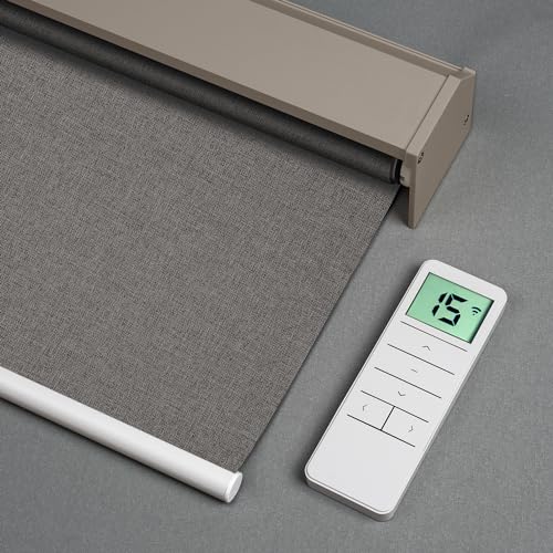 Tokblind Motorized Roller Blinds (Fabric Brown)