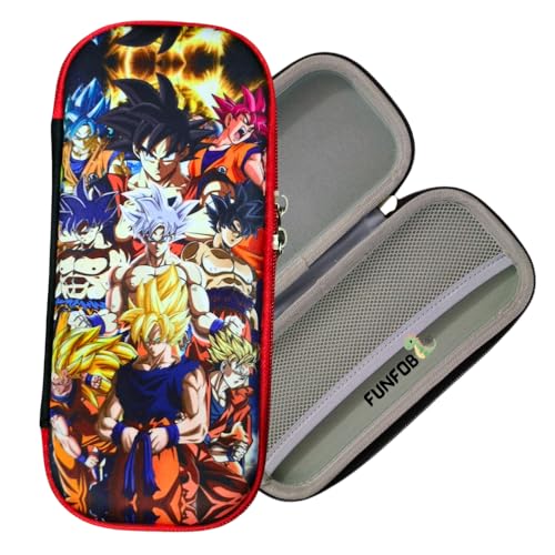 Image of Funfob Polyester Goku Pencil Box For School College For Pen Pencil Or Other Stationery Products Pencil Pouch Travel Or Cosmetic Case | Goku All Character,Blue