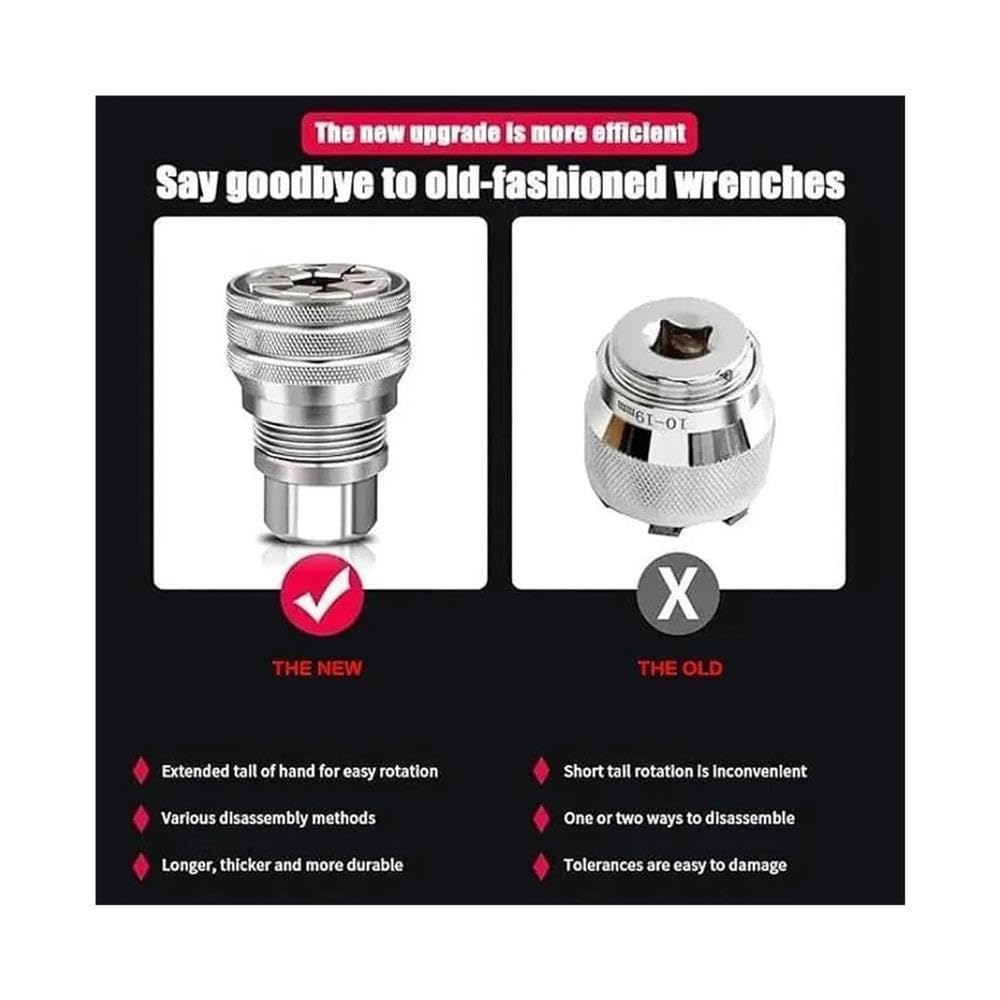 Bigbibi Adattatore a presa esagonale da 3 pezzi da 10-19 mm for riparazione fai da te con chiave elettrica