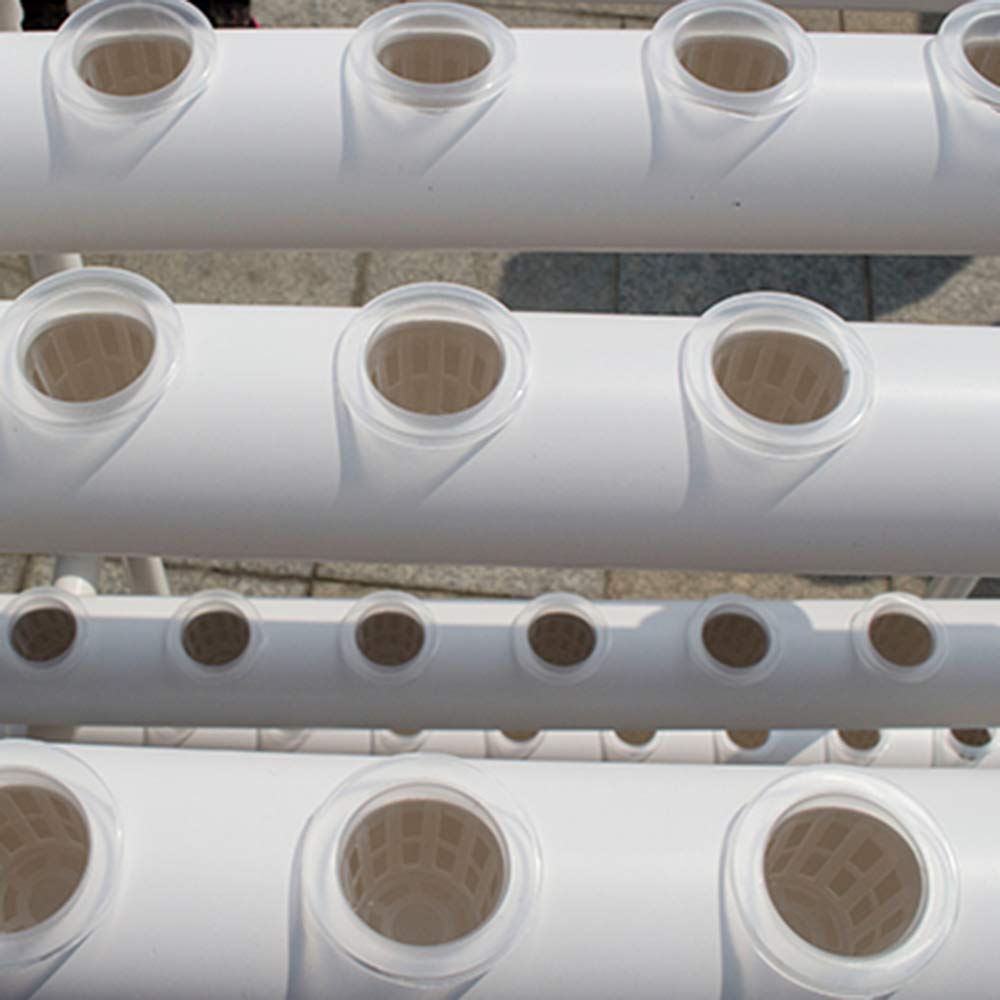 通用 Kit de cultivo hidropónico, sin suelo, 3 capas, sistema hidropónico con articulación de PVC para el cultivo de verduras y frutas en balcones, naves y patios (108 lugares)