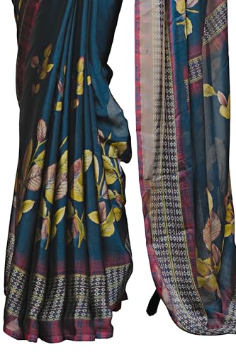 Image of MIRCHI FASHION Saree for Woman | Chiffon Floral Printed Breathable Occasional Sari with Blouse