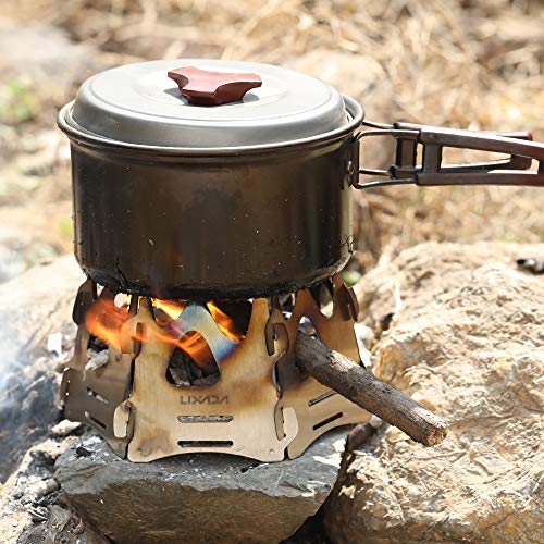 Fogão Externo, Romacci Fogão a lenha de acampamento ao ar livre hexagonal portátil dobrável leve moc