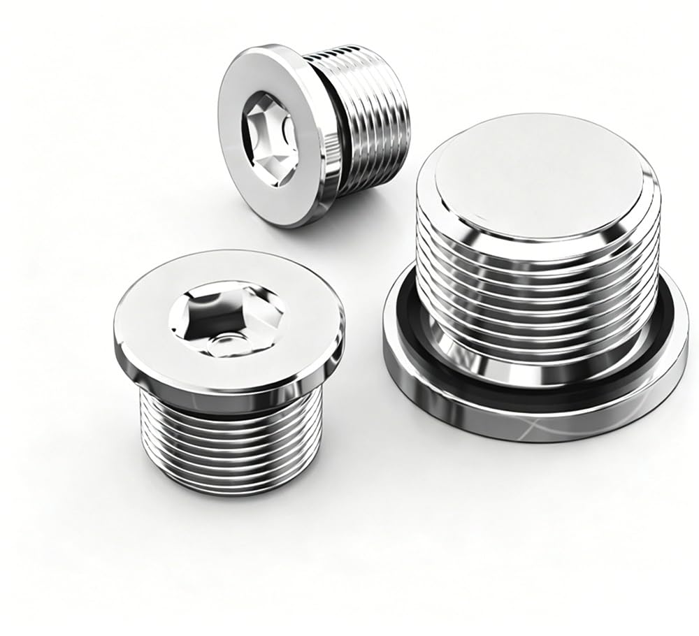 Hex Flange Flat Head Oil Drain Plug With ED Gasket, 304 Stainless Steel Male Thread Fastener, Assorted Sizes for Electrical & Hydraulic Equipment(M36x1.5 (1pcs))