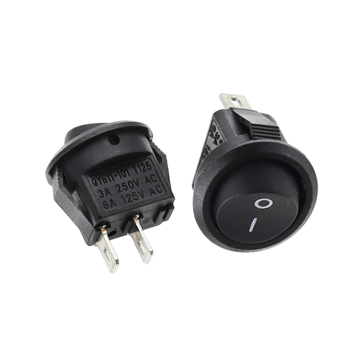 10Pcs KCD1 2PIN 15mm On/Off Round Boat Rocker Switch DCa AC 3A/250V Car Dashboard(10)