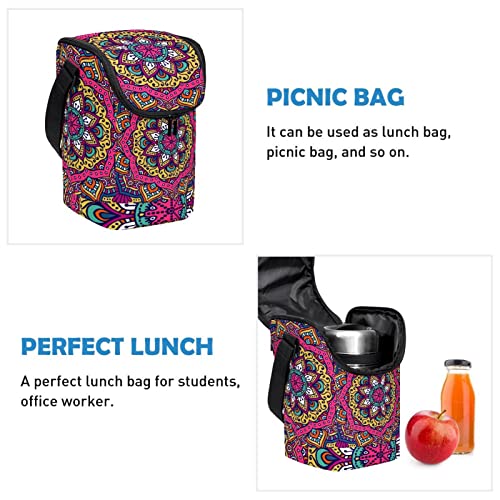 Bolsa de almuerzo psicodélico indio compacta contra pérdidas de calor 3