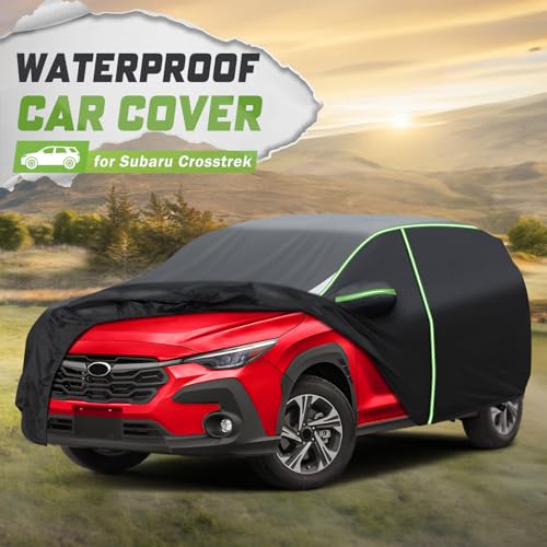 Image of Mixsuper Liner Car Cover for Subaru Crosstrek 2013-2026, 7 Layers Waterproof Car Cover Accessories for Crosstrek with Zipper Door, Windproof Straps, Reflective Strips, Anti-UV, All Weather