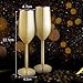 VERISA Stainless Steel Set of 2, moet champagne mimosa flutes 200ML Unbreakable champagne flutes for Wedding, mocktail glasses,bride and groom champagne glasses