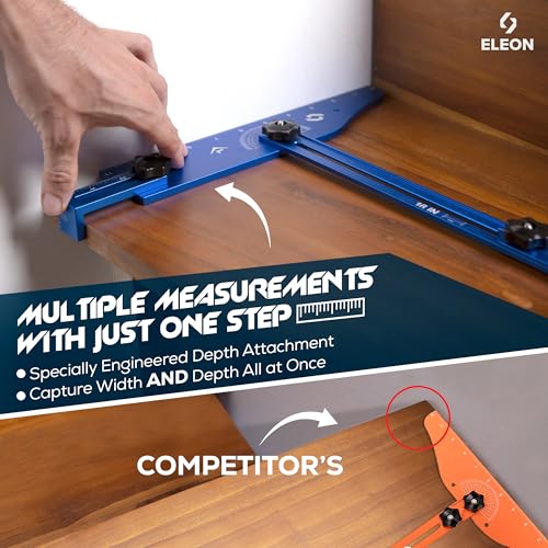 Eleon Stair Tread Template Tool - Aluminum Alloy Stair Tread Jig for Accurately Measuring Angle, Length, & Depth, Stair Gauge Measuring Tool, Compatible with Many Types of Layout Projects - Image 2
