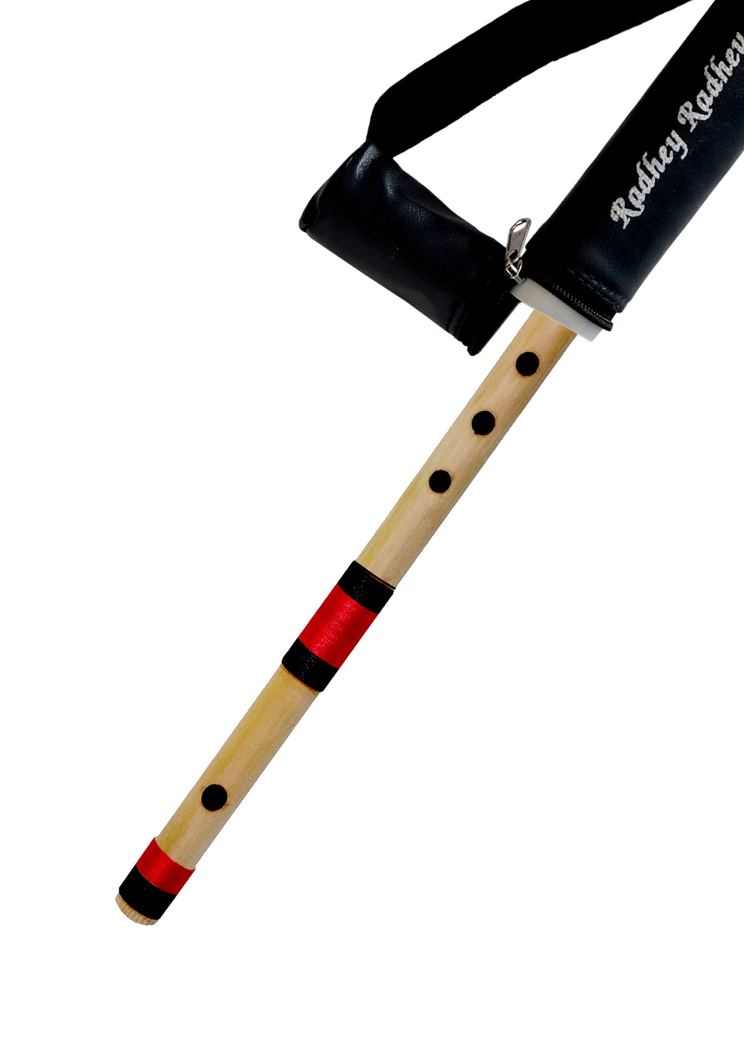 Flûte musicale Bansuri en Do 6 trous en bambou avec sac de transport (43,2 cm)