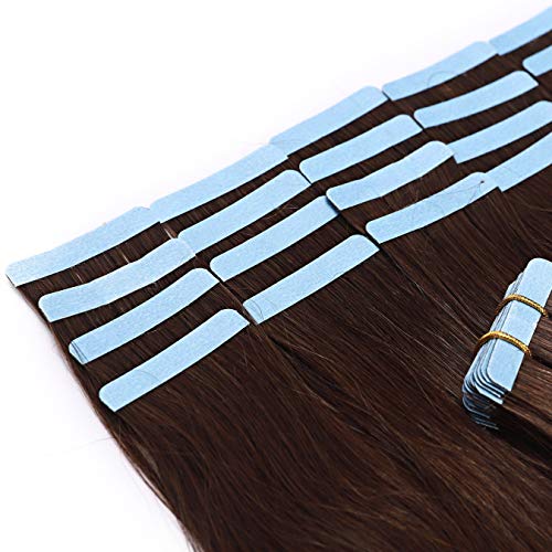 16inch #4 40pcs/100g Highlighted Tape in Hair Extension Human Hair Straight Remy Hair Bonding Double Sided Tape Seamless Skin Weft Hair