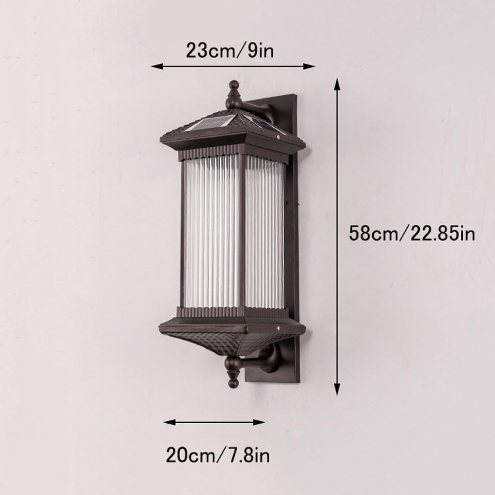 Applique murale solaire de grande taille, étanche IP65, lampes solaires d'extérieur pour patio, jardin et terrasse, design double usage