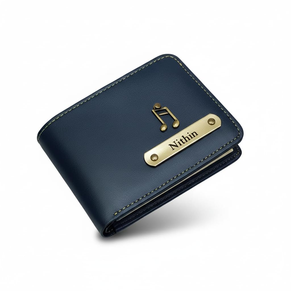 Customized Wallet Gifts for Men Leather Wallet for Men and Boys - Personalized Wallet with Name & Charm Purse (Blue)-image-40