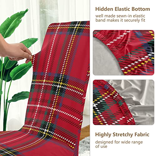 Alaza Tartan Background Plaid Dining Room Chair Slipcovers Dining Chair Covers Parsons Chair Slipcover Office Chairs Stretch Chair Covers For Dining Room #TOP3