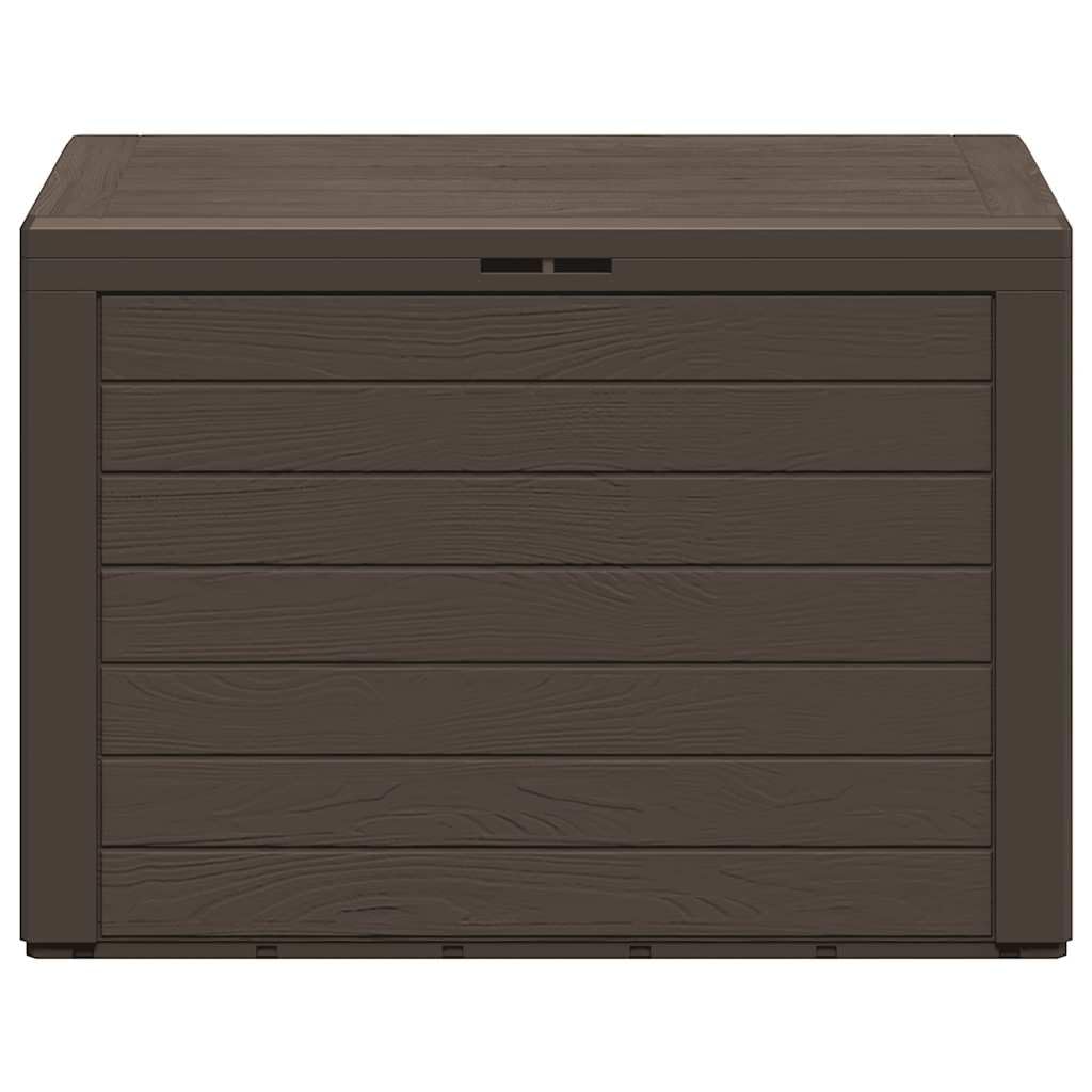 Caja de almacenamiento de jardín marrón 78x44x55 cm de polipropileno