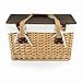 PICNIC TIME Canasta Grande Wicker Picnic Basket, Classic Large Wicker Basket for 2 with Handwoven Willow Design, Removable and Customizable Lid Table, (Beige Canvas with Brown Lid)