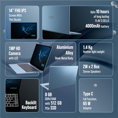 Image of AIR Falcon Series Notebook /Laptop PC Intel I3 12Th Gen 8 GB RAM 512 GB SSD with Windows 11