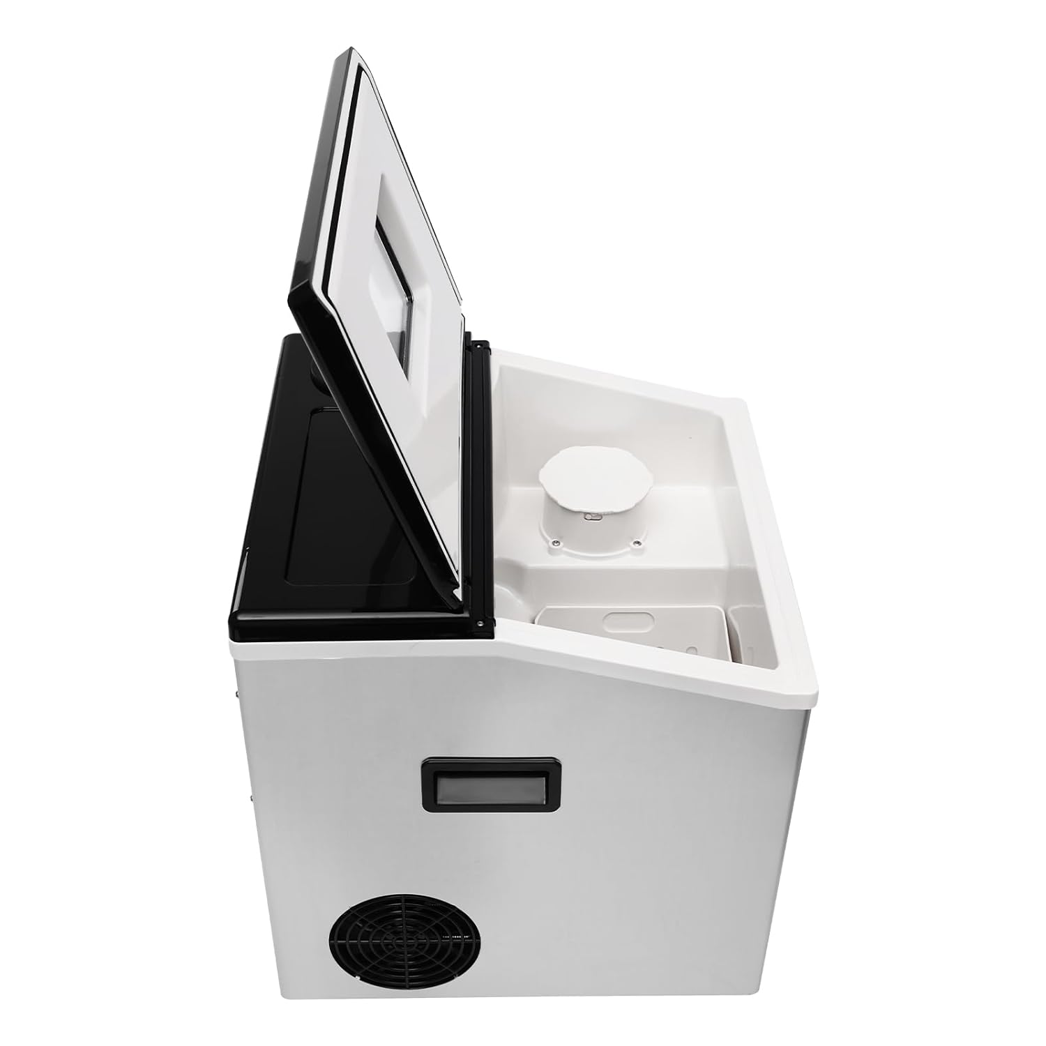 Ice Maker, 2-in-1 Ice Crusher and Ice Cube Maker, Stainless Steel Ice Making Machine with Auto-Clean Function, Tabletop Crushed Ice Machine, Ice Storage Capacity 2.2lbs, Used for Home, Bar, Camping