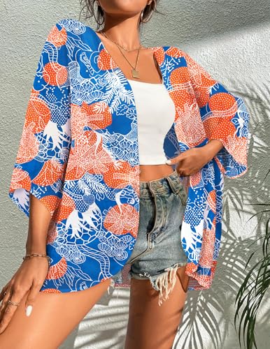 Image of BB&KK Women's Floral Kimono Summer Short Cover Ups Tops