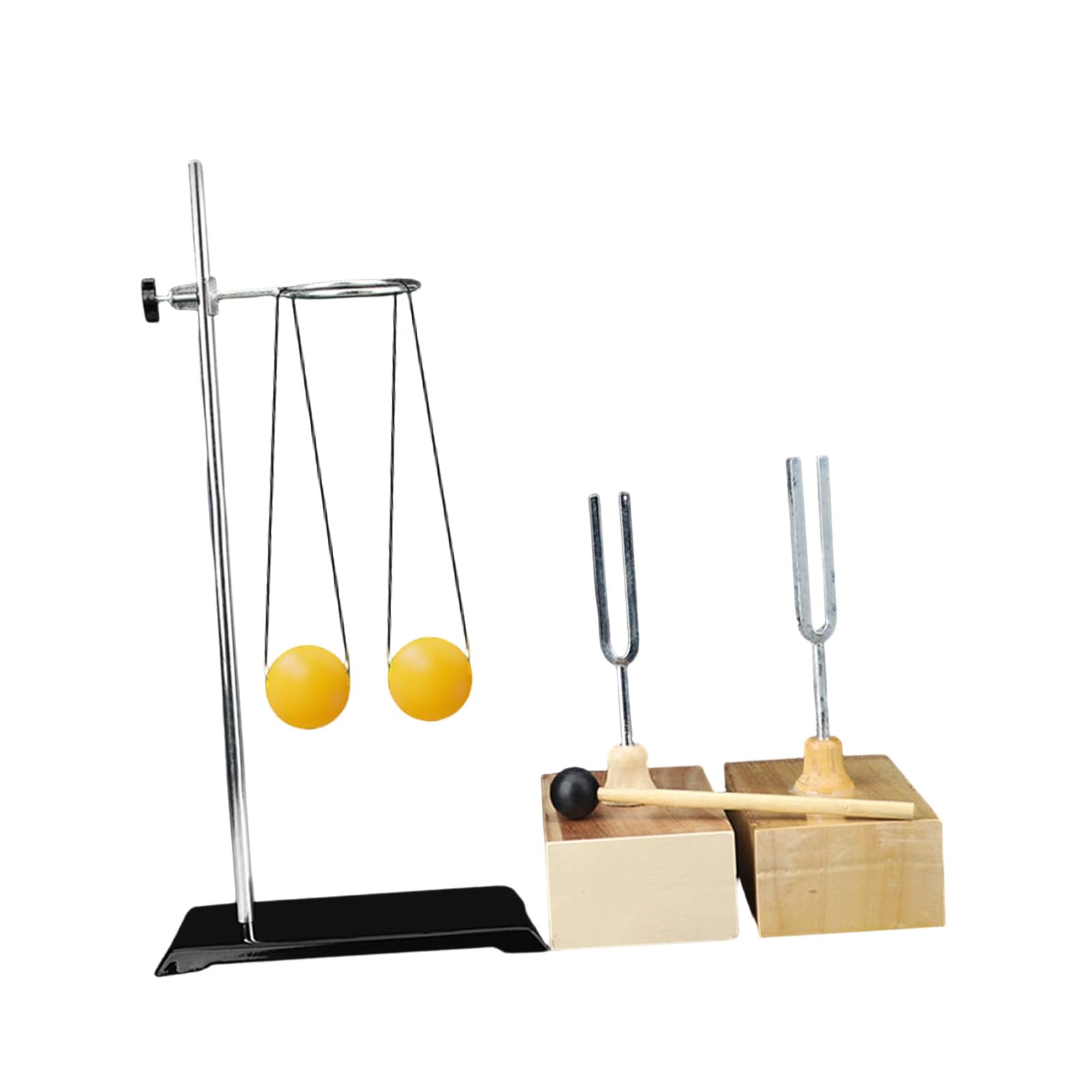 Set di auricolari sonori con doppie forchette d'accordatura da 440 Hz e scatola in legno per la formazione del laboratorio di fisica