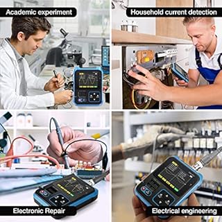 Oscilloscopio Portatile, Oscilloscopio Digitale 3 in 1, Larghezza di Banda 500 kHz, Ricaricabile USB, Oscilloscopio Digitale con Schermo a Colori HD da 2,4 Pollici, Generatore di Segnale PWM