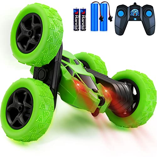 Dolanus Remote Control Car, RC Car Stunt Toys Contains All Batteries: 2.4Ghz Double Sided 360Â° Rotating 4WD RC Car with Headlights, Kids Christmas Birthday Toy Cars for Boys/Girls