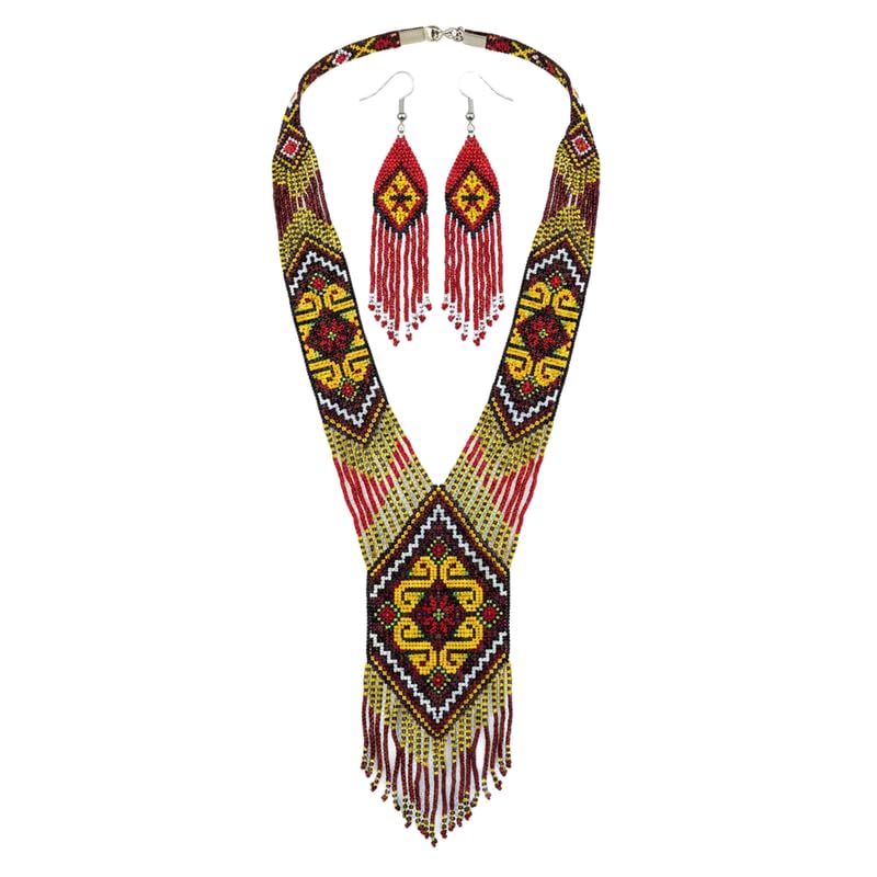 Gerdan ucraniano de cuentas de semillas: joyería tradicional multicolor hecha a mano