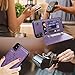 SUPWALL Compatible with iPhone X Card Holder Case, iPhone Xs Wallet Case PU Leather Kickstand Cover TPU Shockproof Shell with Credit Card Slot Durable Protective Skin for iPhone X & iPhone Xs, Purple