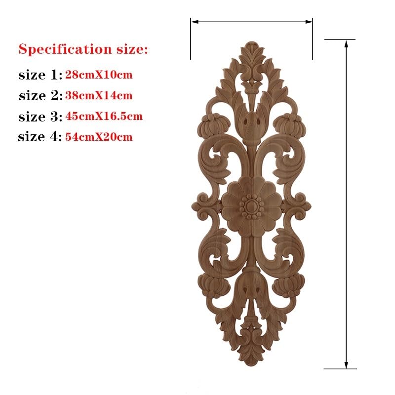 CHENJIAHAO 1 Stück Geschnitzte Wellenblumen-Onlay-Aufkleber for Ecken, Wohnmöbel, Türdekoration, Kunsthandwerk, dekorative Holzleiste, geschnitztes Holz, dekorative Holzleiste(SM14-6-50)