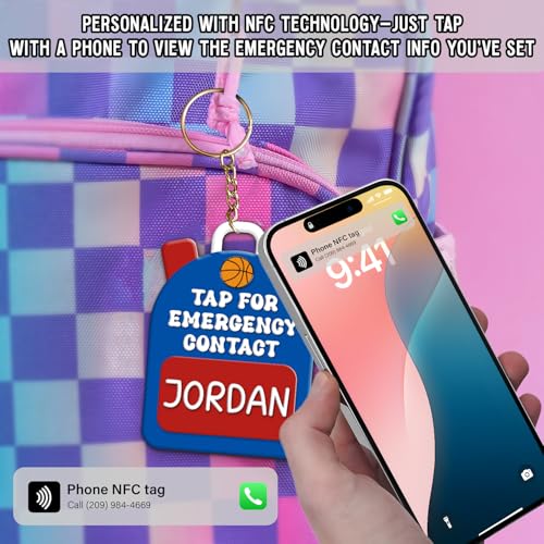 Personalized Backpack Name Tag, Pack of 3 Emergency Contact Keychain, Backpack Name Tags For Kids, Back to School Gifts, Custom Luggage Tags for Suitcases4