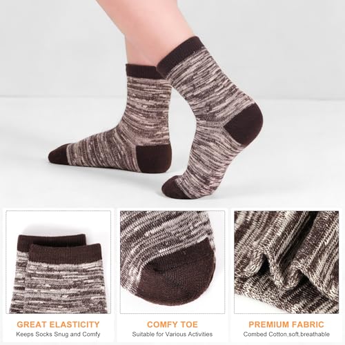 Image of 12 Pairs Kids Cotton Crew Socks, Unisex School Socks Ages 1-13
