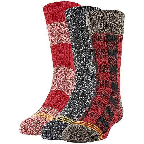GOLDTOE Boys' Camp Buffalo Check Crew Socks
