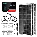 HQST 400 Watt Solar Panel Kit, 4 PCS 9BB Cell Monocrystalline Solar Panels with 12V/24V 40A MPPT Solar Charge Controller, Adaptor Kit, Tray Cables, Mounting Z Brackets for RV, Roof, Boat, Off-Grid