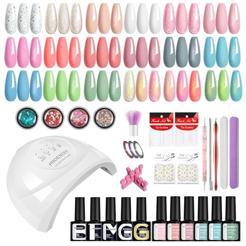 PHOENIXY Gel Nail Polish Kit with U V Light, 40...