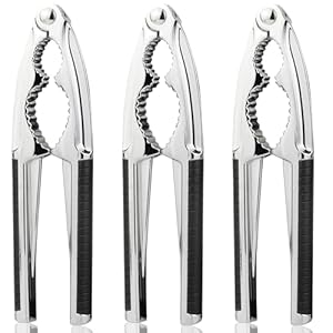 Crab Crackers and Tools, 3 Pcs Crab Crackers with Non-slip Handle, Lobster Crackers and Tools, Seafood Tools Set, Nut Cracker Set, Home Restaurant Kitchen Tools, Black