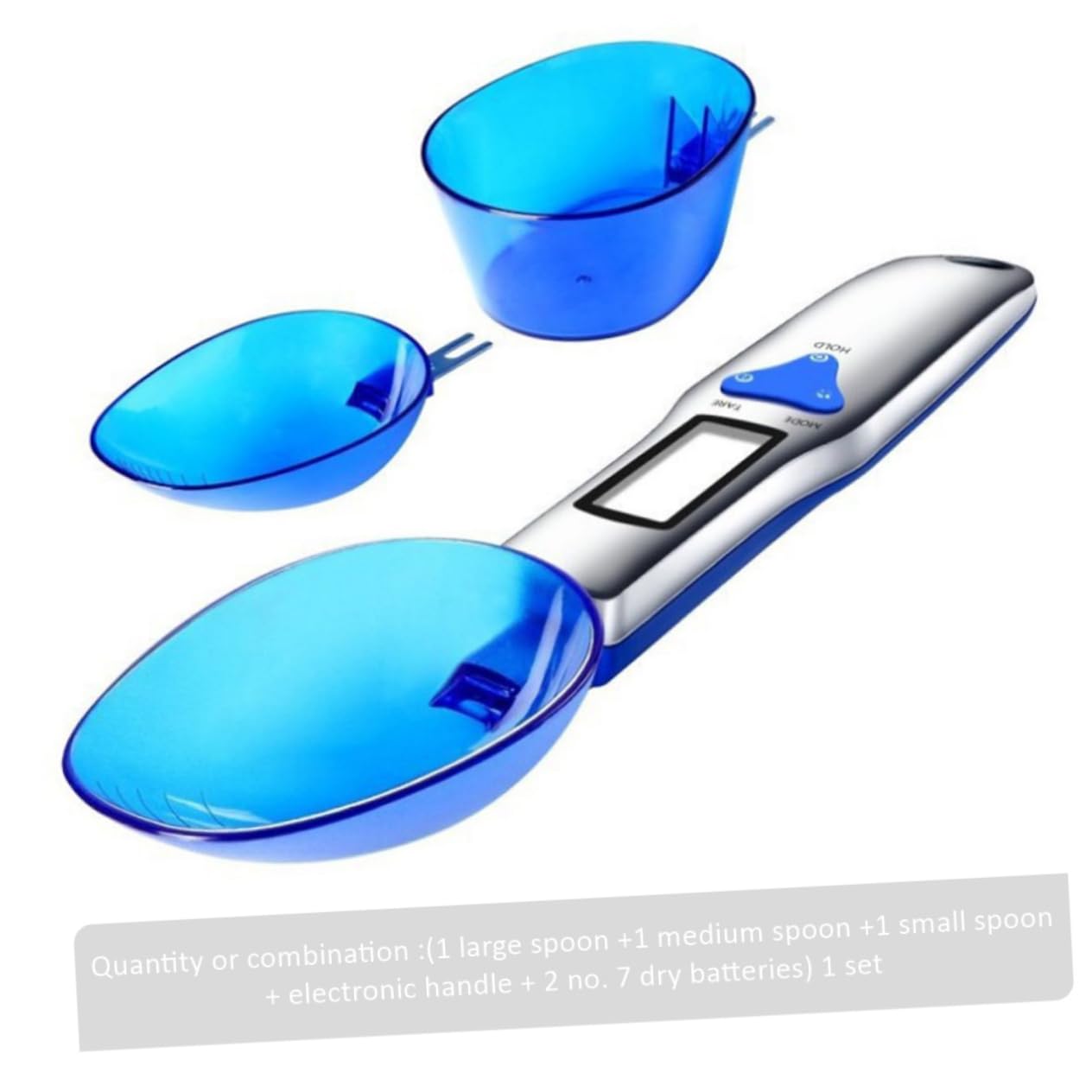 Cabilock 2St küchenmaschiene kochgeschirr Batteriebetrieb messwerkzeug digitale Löffelwaage für Lebensmittelzutaten Löffel mit Haushaltswaage Löffel mit LCD- ABS-Kunststoff Blue