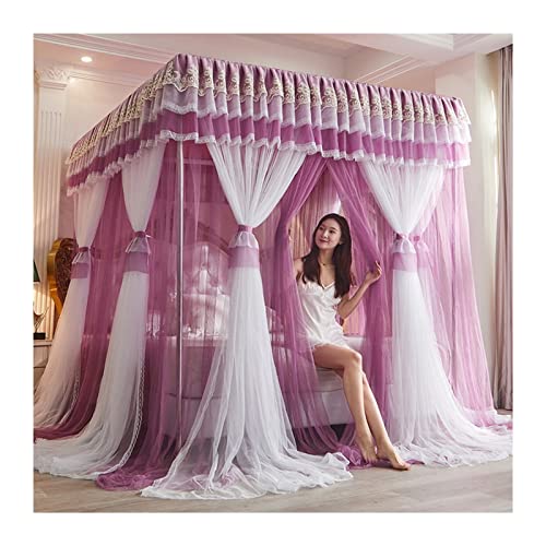 Dosel de cama romántico morado para un refugio de ensueño 2