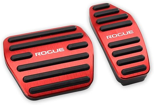 LEXLEY 2 almohadillas antideslizantes de aluminio para pedal de gas de freno, solo para Nissan 2014-2023 Rogue, 2017-2022 Rogue Sport-rojo