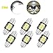 31mm feston C5W DE3175 DE3021 6000K ampoules LED blanches super brillantes pour éclairage intérieur de voiture plaque d'immatriculation carte dôme porte de coffre lumière de courtoisie (6pcs, Blanc