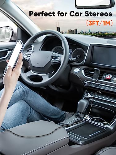 Image of CableCreation 3.5mm Aux Cable, 3.5mm Male to Male Stereo Audio Cable, Slim and Soft Cable with Gold Plated Connector, for Smartphones, Tablets and MP3 Player and More (3FT, Grey, 1)