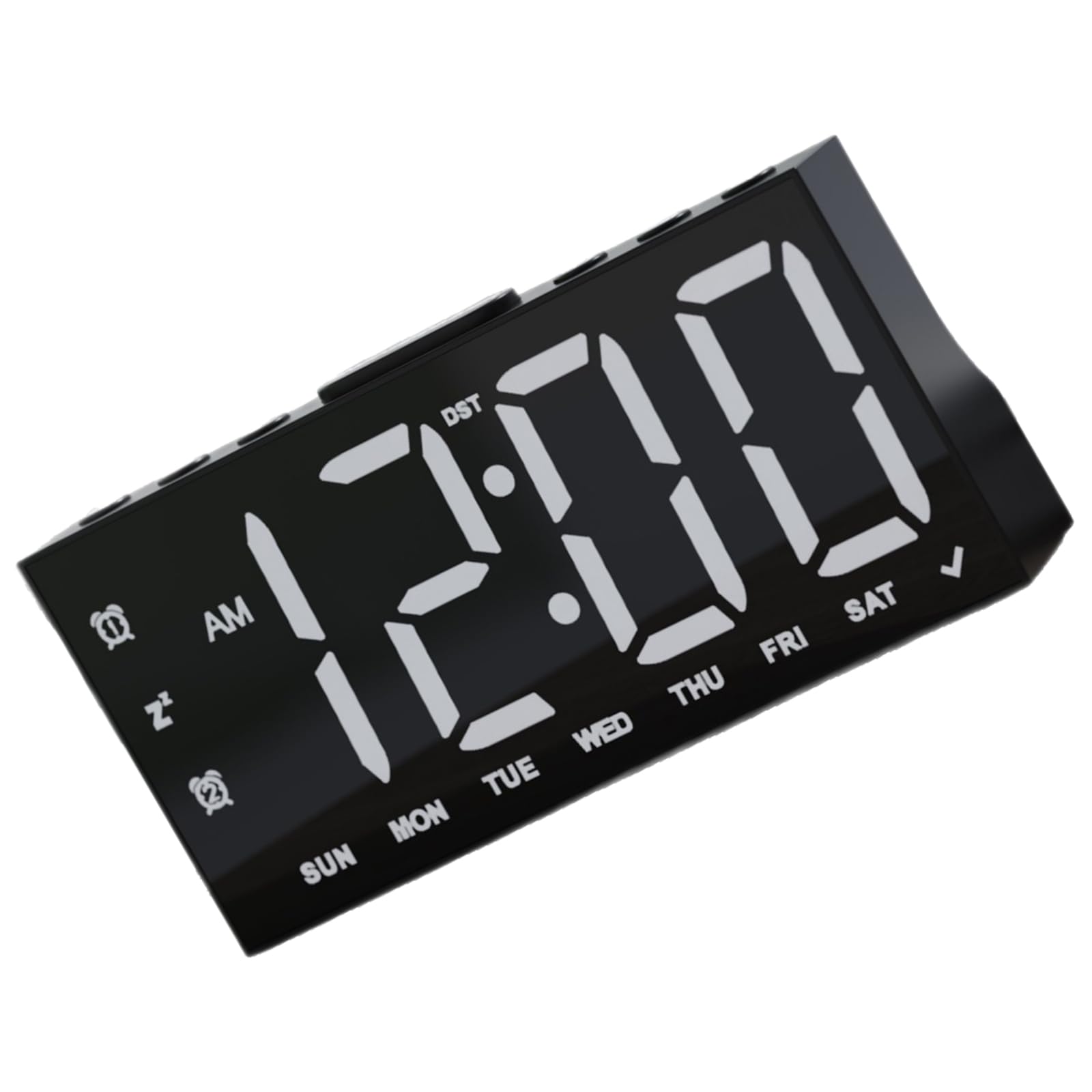 Jazuaiao Modern LED Desk Clock with Alarms Snooze DST Function USB Ports for Bedroom Quiet Electronic LED Clock