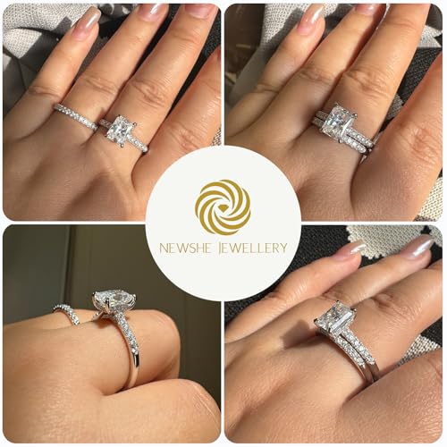 Image of Newshe Jewellery Moissanite Bridal Sets for Women Wedding Ring