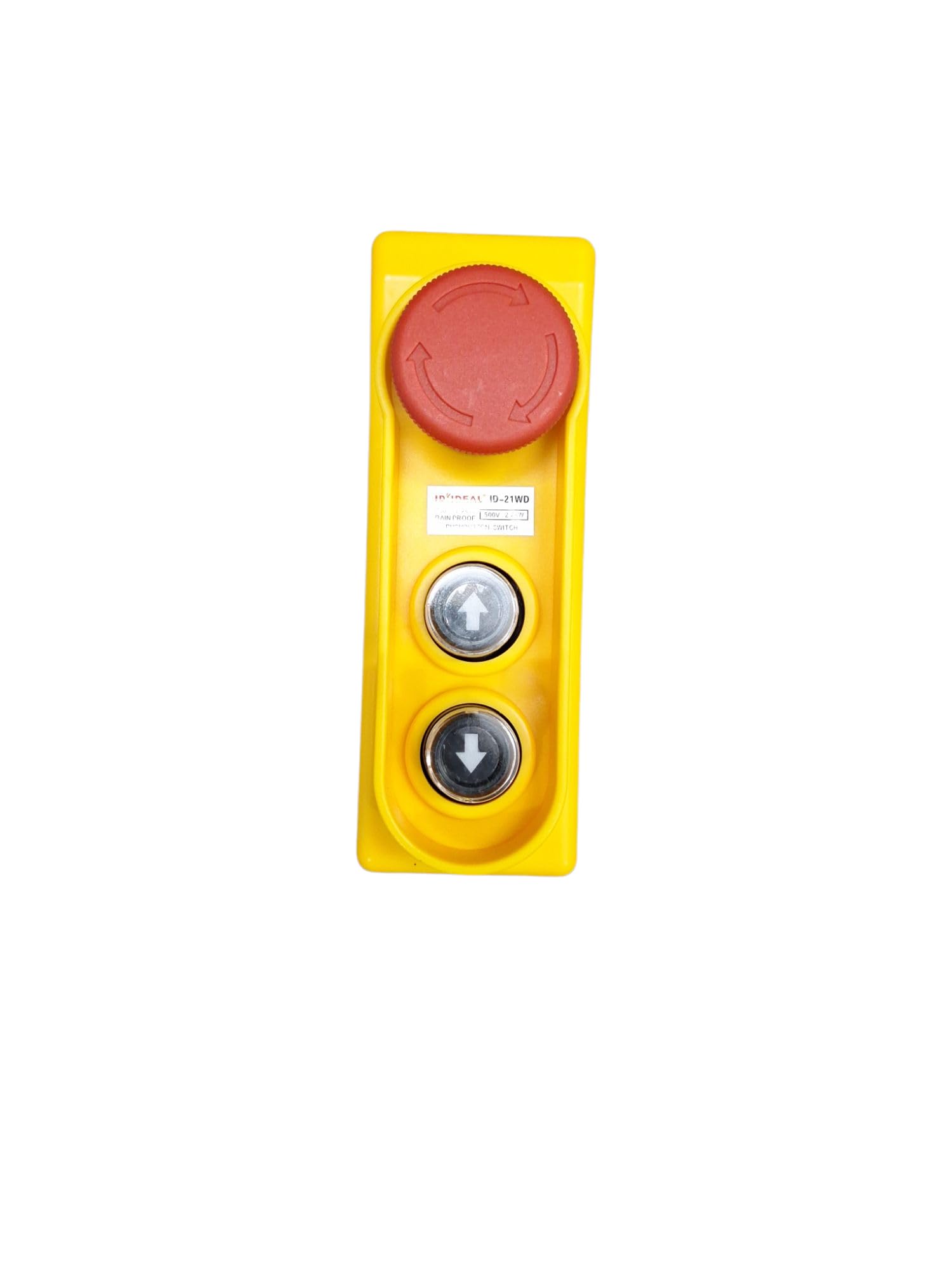 Industrial Push Button Control Station, 2-Way Pendant Remote, 10 Amp Emergency Stop, Yellow-image-27