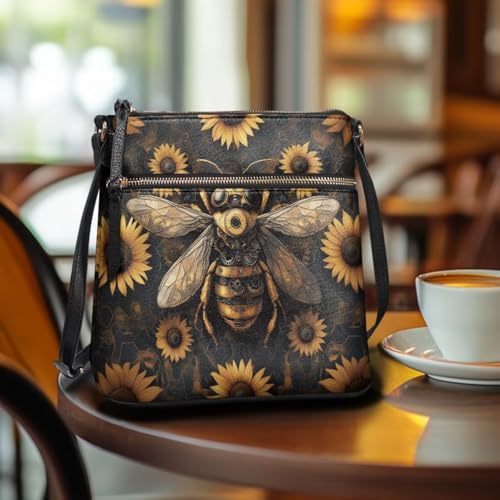 Crossbody Bag Purse Leather Women's Shoulder Handbags Multi Pocket Crossbody Purse with Adjustable Strap3