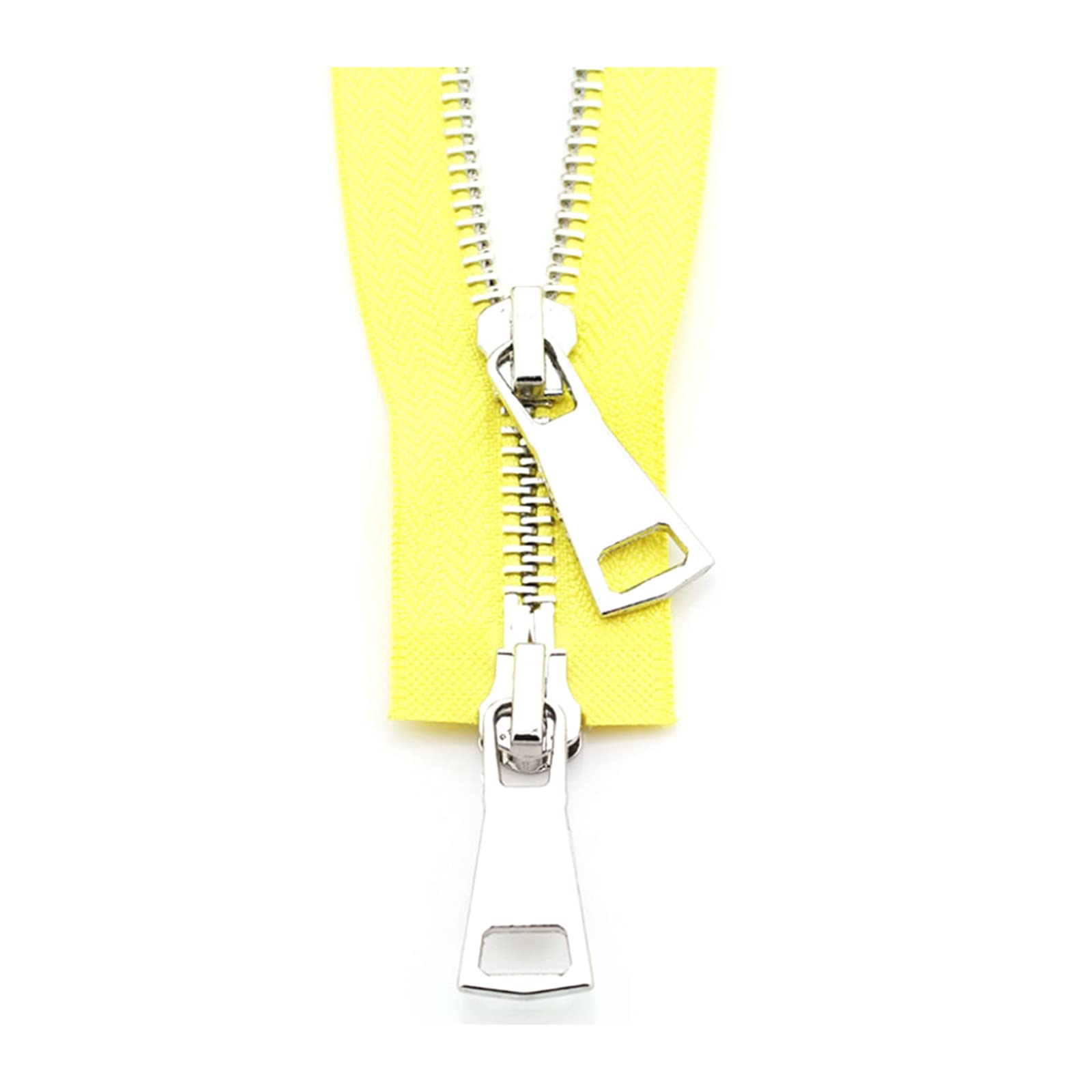 5# Metal Zipper Double Slider Two-Way 70-90cm Multicolor for Sewing Accessories(Yellow,70cm)