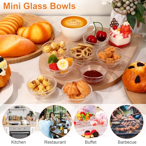 Set de 50 tazones pequeños de vidrio 3 pulg aptos para lavaplatos miniatura 4